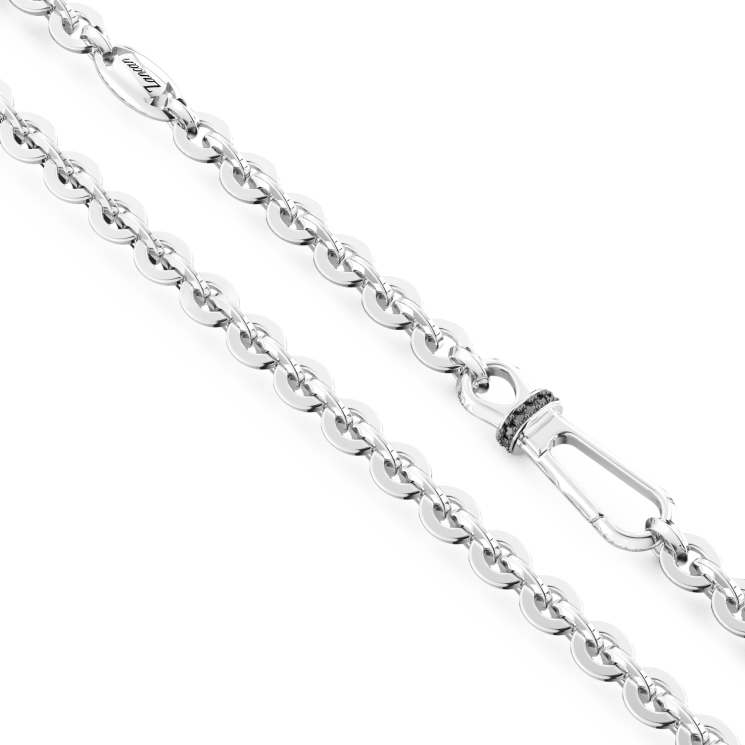 Collana solo maglia Zancan in argento e pietre nere.