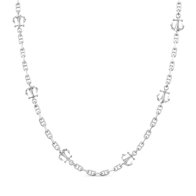 Zancan link-only silver necklace with anchors.