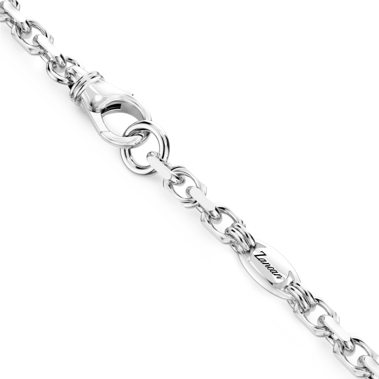 Zancan silver and black stone rosary necklace.