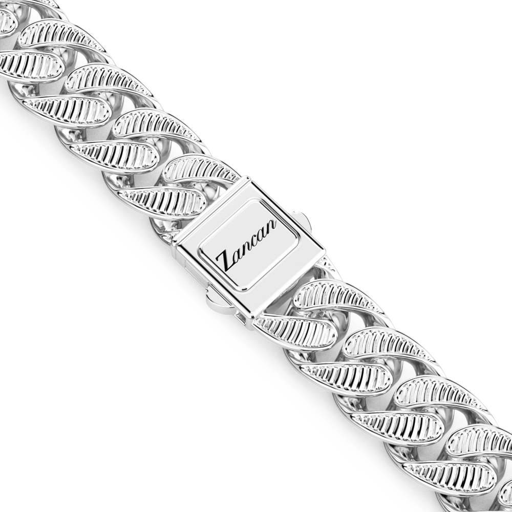 Zancan curb chain necklace with striated finish.