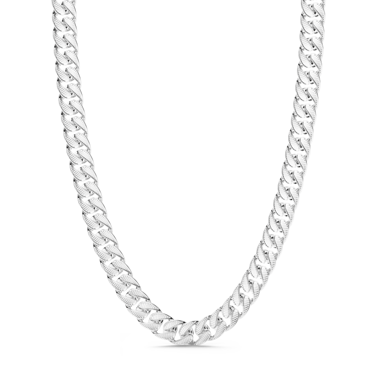 Zancan curb chain necklace with striated finish.