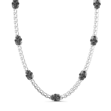 Zancan-Gliederkette aus Silber mit Totenköpfen.