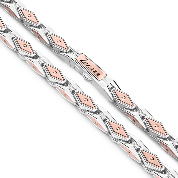 Collier Zancan en or rose 18 carats et argent.