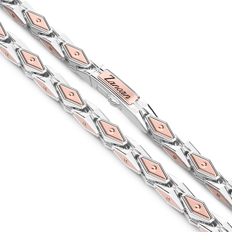 Collier Zancan en or rose 18 carats et argent.