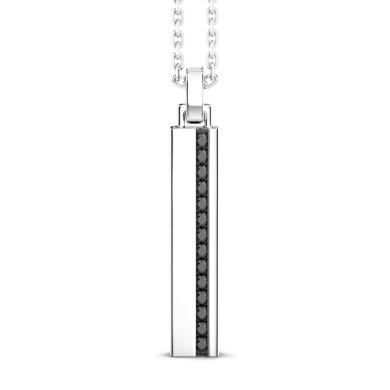 Collar de plata Zancan con colgante de etiqueta vertical.
