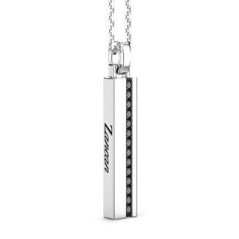 Zancan silver necklace with vertical tag pendant. 2