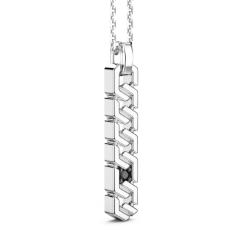 Zancan silver necklace with vertical tag pendant. 2