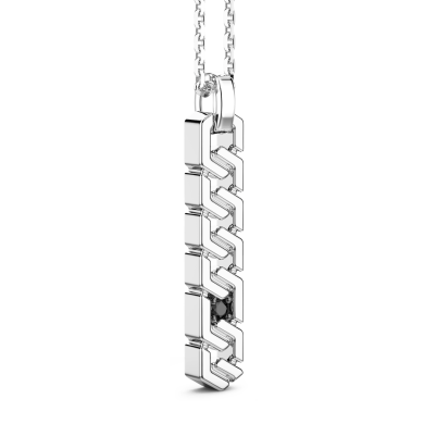 Zancan zilveren ketting met verticale tag hanger.