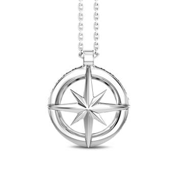 Zancan silver necklace with compass rose pendant.