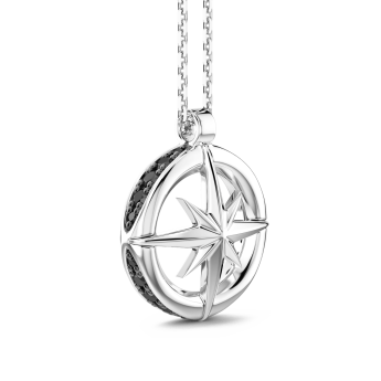 Zancan silver necklace with compass rose pendant. 2