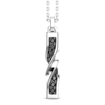 Zancan silver necklace with vertical tag pendant.