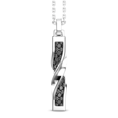 Zancan zilveren ketting met verticale tag hanger.
