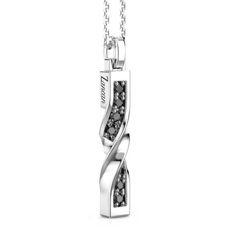 Collier Zancan en argent avec pendentif plaque verticale.