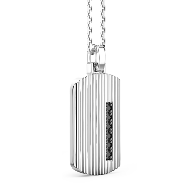 Zancan zilveren ketting met plaquette hanger.