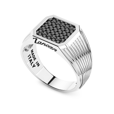 Anillo chevalier de plata Zancan.