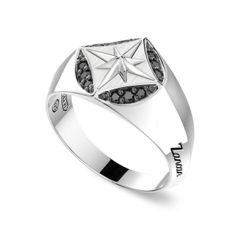 Zancan zilveren chevalier ring. 2