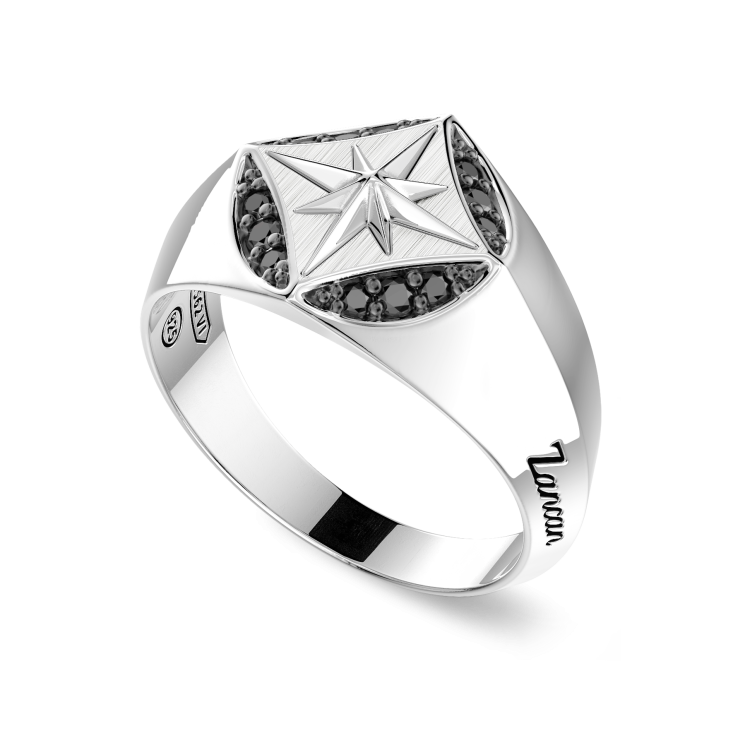 Zancan zilveren chevalier ring.