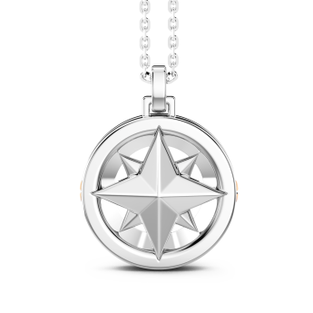 Zancan silver necklace with compass rose pendant.