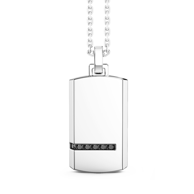 Collar de plata Zancan con colgante de placa.