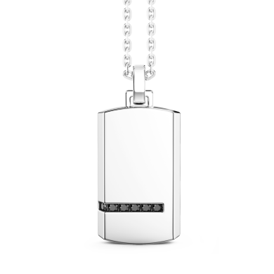 Zancan silver necklace with tag pendant.