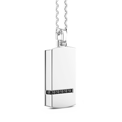 Zancan silver necklace with tag pendant.