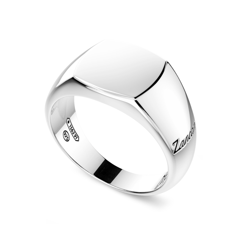 Zancan zilveren chevalier ring.