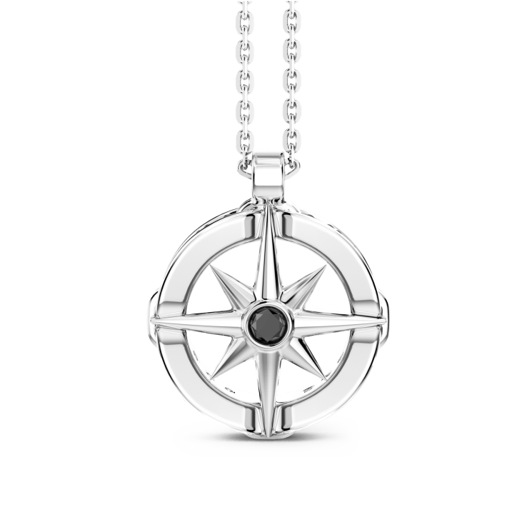 Collier Zancan en argent avec pendentif rose des vents.