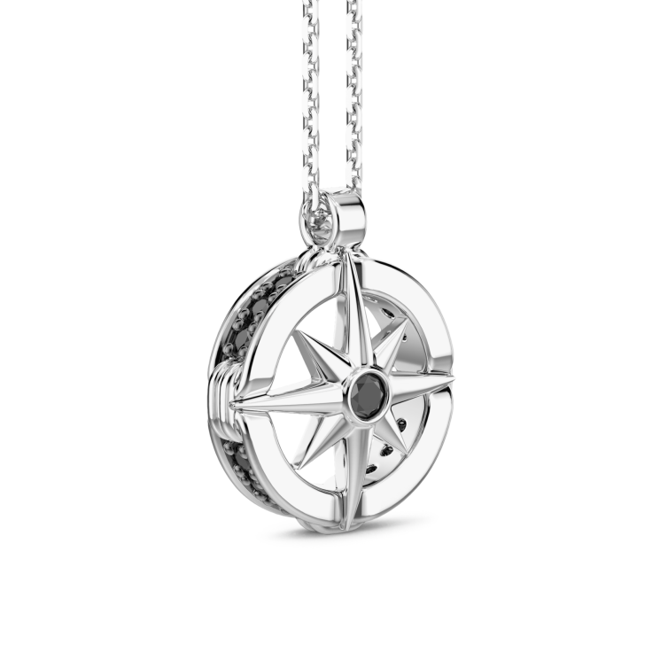 Collier Zancan en argent avec pendentif rose des vents.