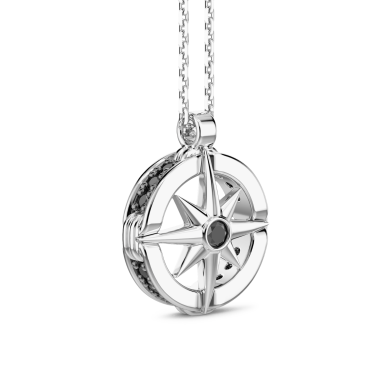 Collier Zancan en argent avec pendentif rose des vents.