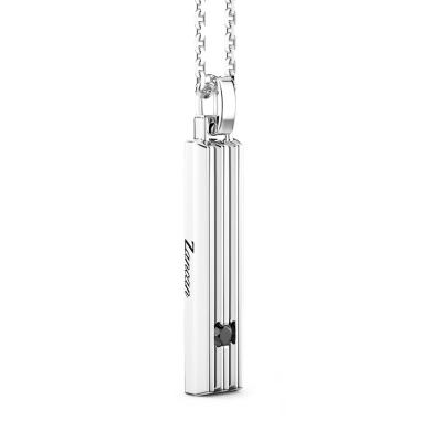 Zancan zilveren ketting met verticale tag hanger.
