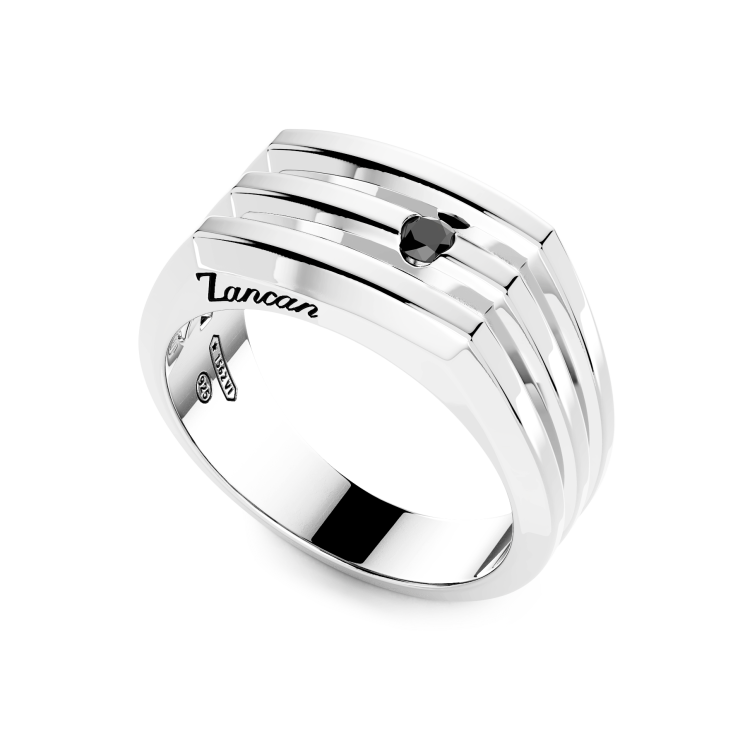 Anello chevalier Zancan in argento.
