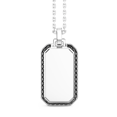 Zancan zilveren ketting met plaquette hanger.