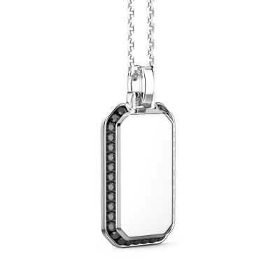 Zancan zilveren ketting met plaquette hanger.