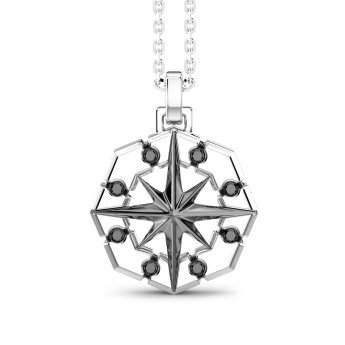 Collar de plata Zancan con colgante de brújula.