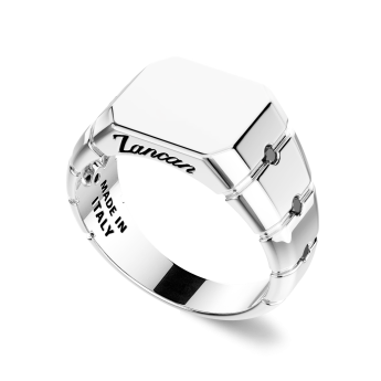 Zancan zilveren chevalier ring. 2