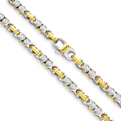 Zancan-Herrenkette aus Silber und 18-karätigem Gold.