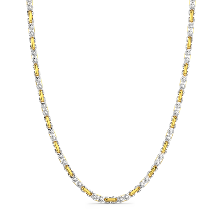 Collier pour homme Zancan à chaîne en argent et or 18 carats.