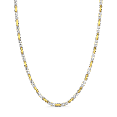 Zancan-Herrenkette aus Silber und 18-karätigem Gold.