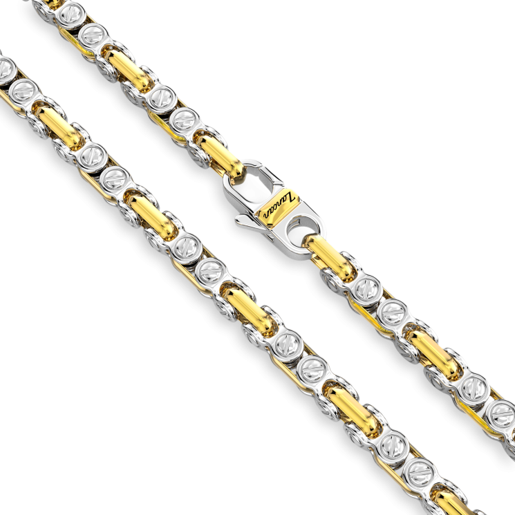 Zancan-Herrenkette aus Silber und 18-karätigem Gold.