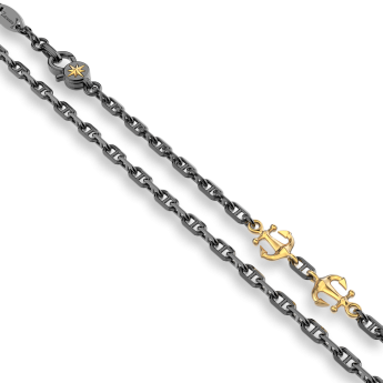 Silver necklace with anchors. 2