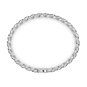 Zancan silver curb chain bracelet with black striated finish. 2