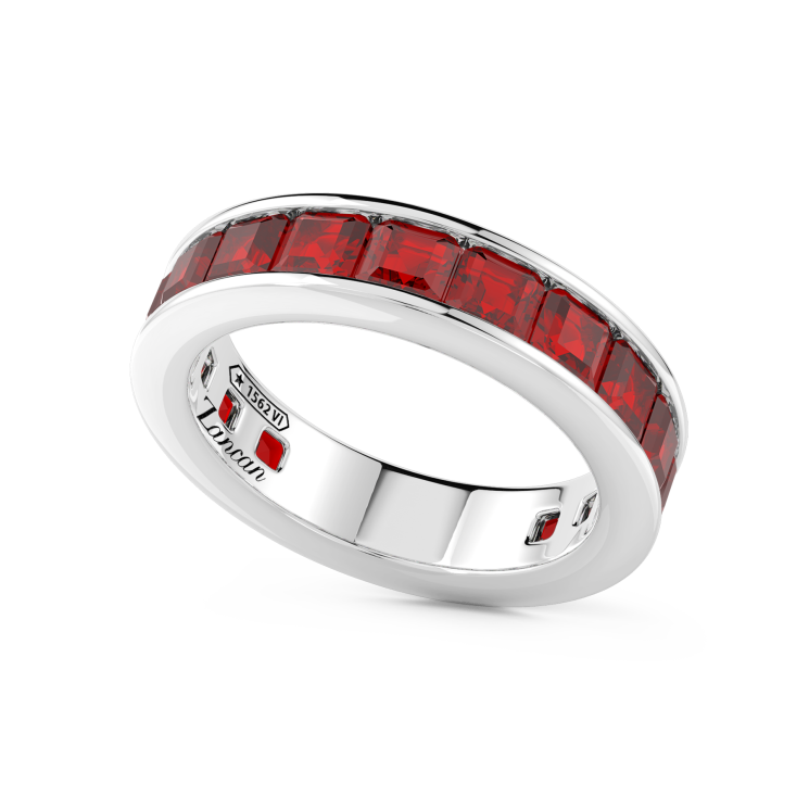 Anello a fede in argento Zancan con pietre naturali.