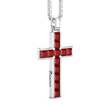 Collana Zancan in argento con pendente a croce e pietre naturali. 2