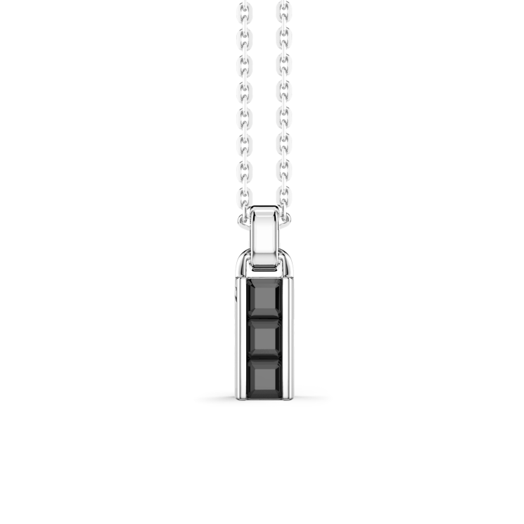 Collier Zancan en argent avec pendentif baguette.