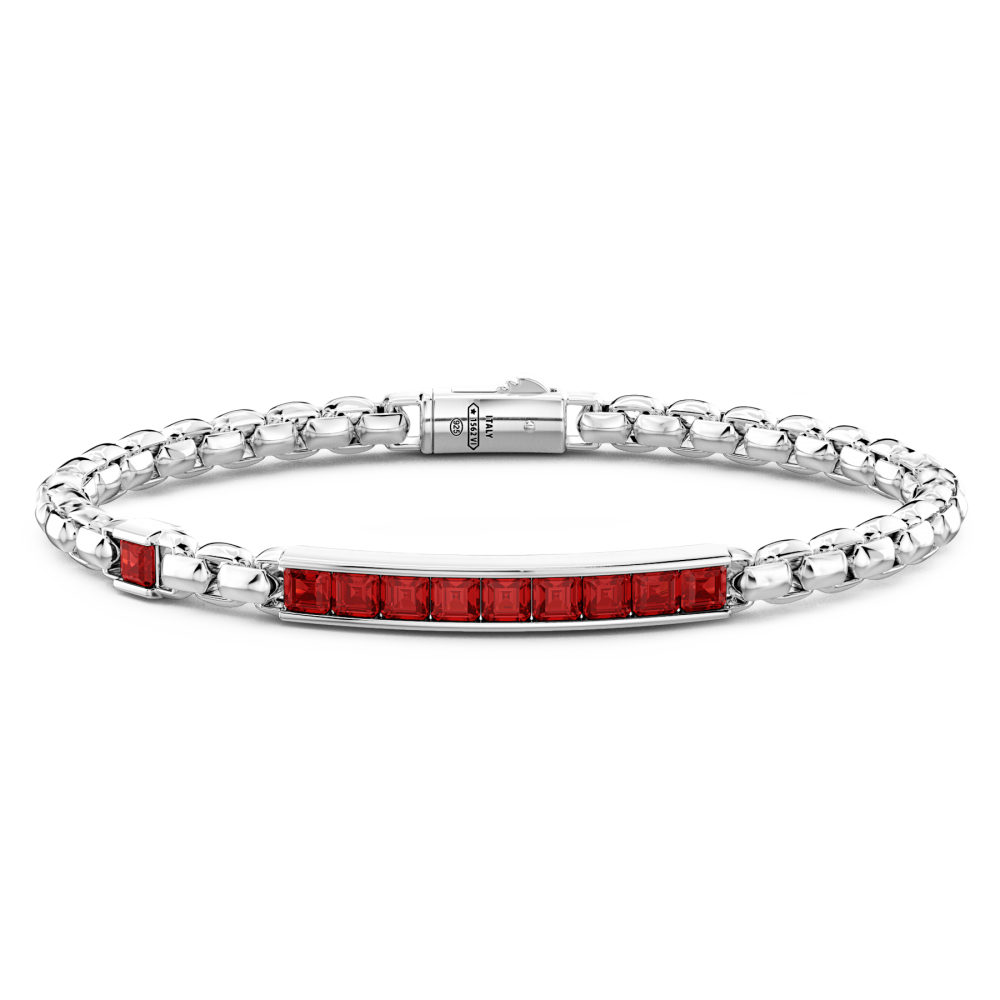 Bracciale Zancan in argento con targa centrale e pietre naturali.