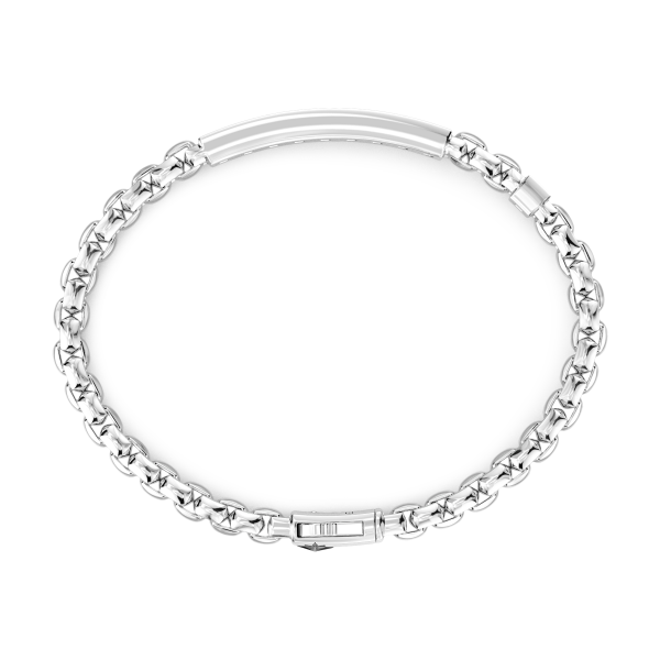 Bracelet Zancan en argent avec plaque centrale et pierres naturelles.