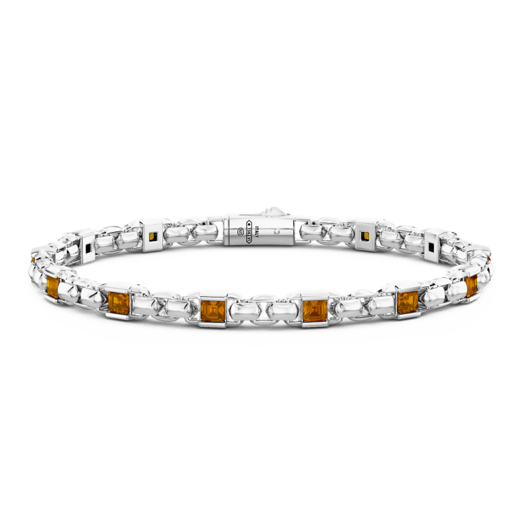 Bracciale Zancan in argento 925 con pietre naturali.
