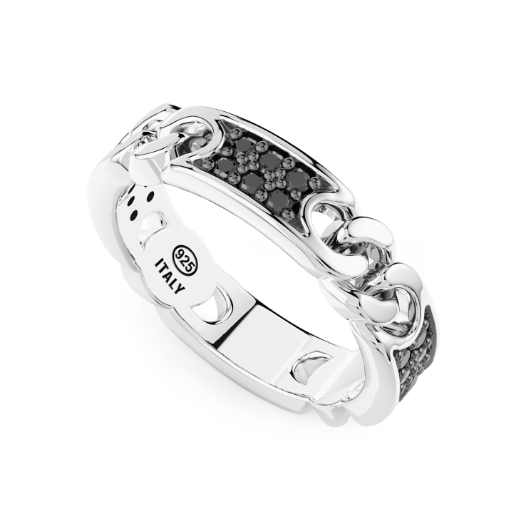 Anello Zancan in argento con groumette e pietre naturali.