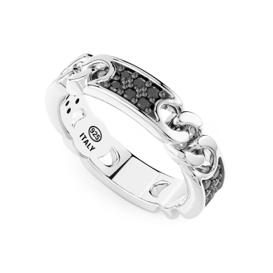 Anello Zancan in argento con groumette e pietre naturali.
