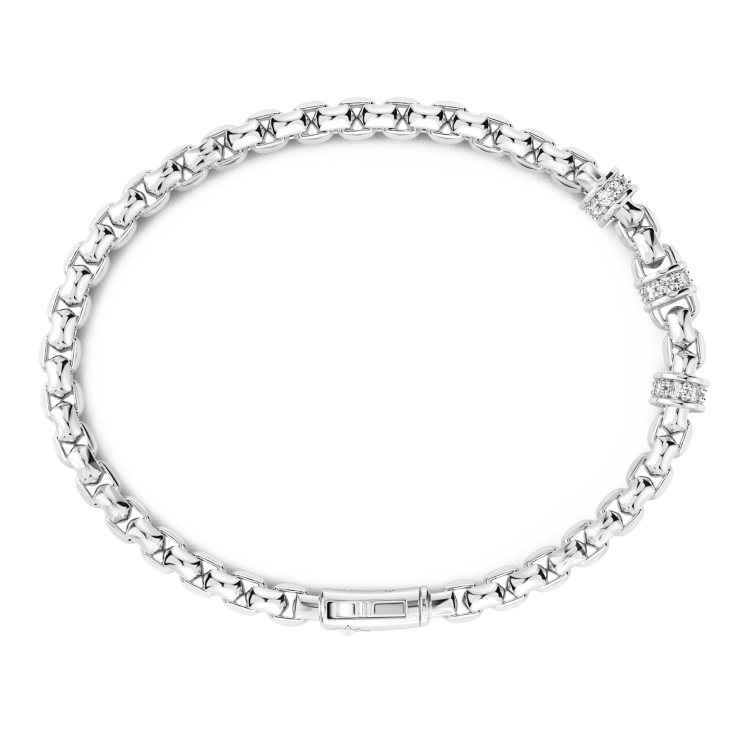 Bracelet maille seule Zancan en argent.